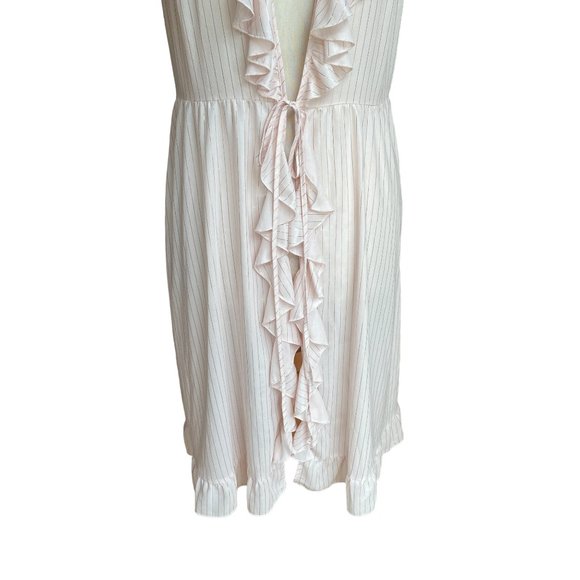 Victoria’s Secret Dream Angel Sheer Ruffle Sexy Stripe Midi Kimono Robe-L - Picture 6 of 15